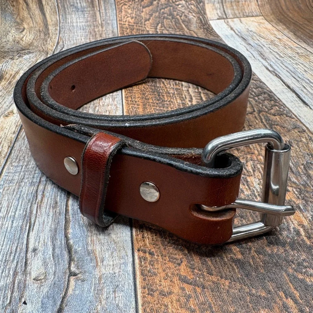 Hanks Belts The Gunner Brown Leather CCW Work Belt Made in USA Size 40 Stainless